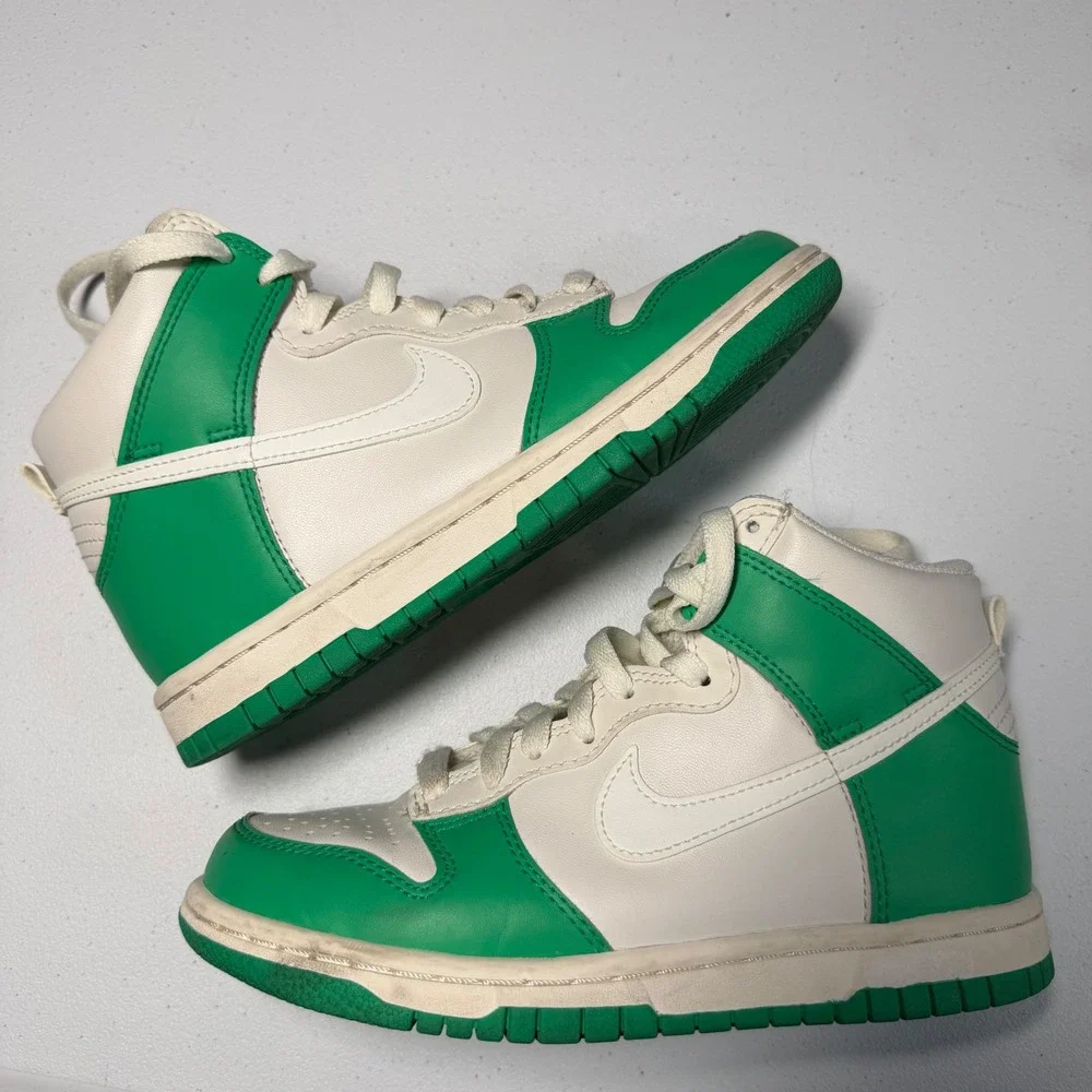 Nike‎ Dunk High 5.5Y Phantom Stadium Green Leather Sneakers DB2179-105